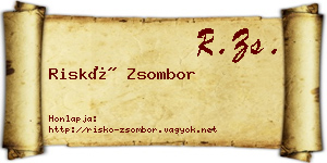 Riskó Zsombor névjegykártya