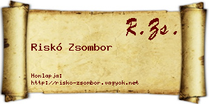 Riskó Zsombor névjegykártya